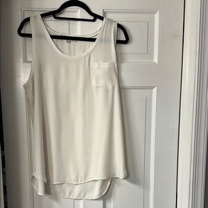LOFT Cream Relaxed Asymmetrical Tank Top